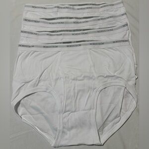 Nordstrom NIB Classic Fit Brief Men's 40" White 100% Supima Cotton 4-Pack XL/XXL